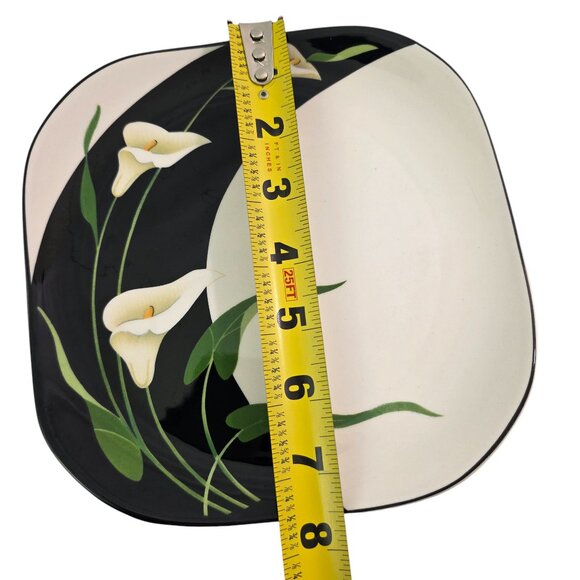 Sango Quadrille Black Lilies Semi Porcelain Salad Luncheon Plates – Set of 4 - Picture 8 of 13